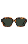 Raen Mystiq 52mm Polarized Square Sunglasses In Huru / Green Polar