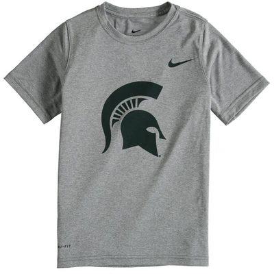 Nike Kids' Youth  Heather Gray Michigan State Spartans Logo Legend Performance T-shirt