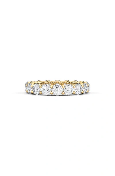 Hautecarat Round Cut 6.50ct Lab Created Diamond 18k Gold Eternity Band Ring In 18k Yellow Gold