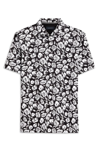 Bugatchi Digital Print Polo In Black