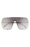 Alexander Mcqueen 99mm Shield Sunglasses In Gold 2