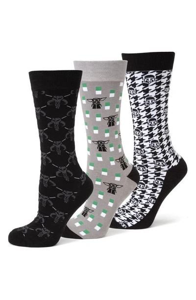 Cufflinks, Inc Men's 3-pair The Mandalorian Socks In Neutral
