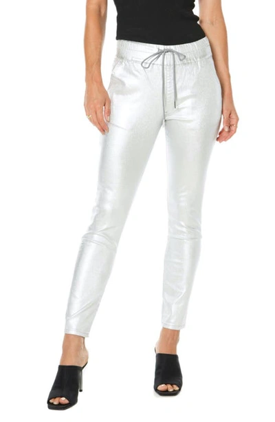 Juicy Couture High Waist Corduroy Skinny Jeans In Silver
