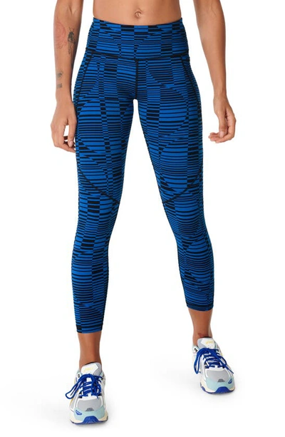 Sweaty Betty Power Pocket Workout Leggings In Blue Perspective Print