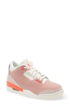 Jordan Air  3 Rust Pink Mid Top Sneaker In Rust Pink/ Crimson/ Sail