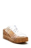 Coconuts By Matisse Mecca Strap Cork Wedges In Clear