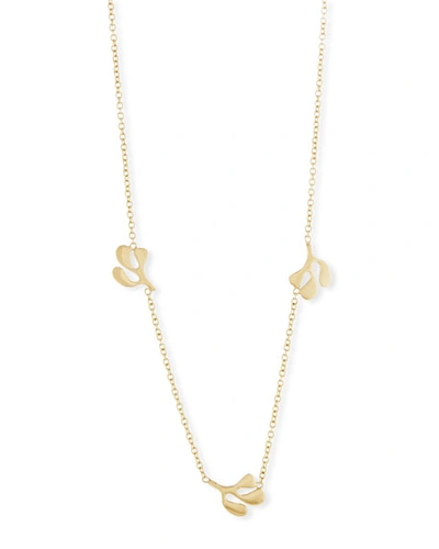 Miseno Sea Leaf Station Necklace In 18k Yellow Gold