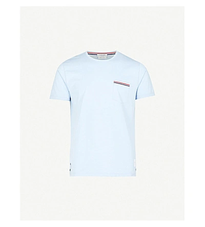 Thom Browne Patch Pocket Cotton T-shirt In Pale Blue