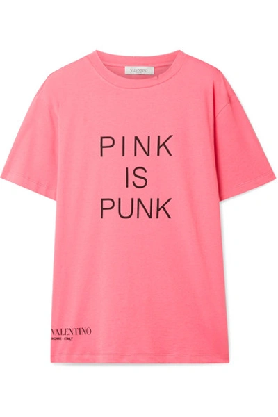 Valentino Pink Is Punk Printed Cotton-jersey T-shirt