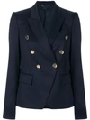 Stella Mccartney Double Breasted Wool Blazer In Blue