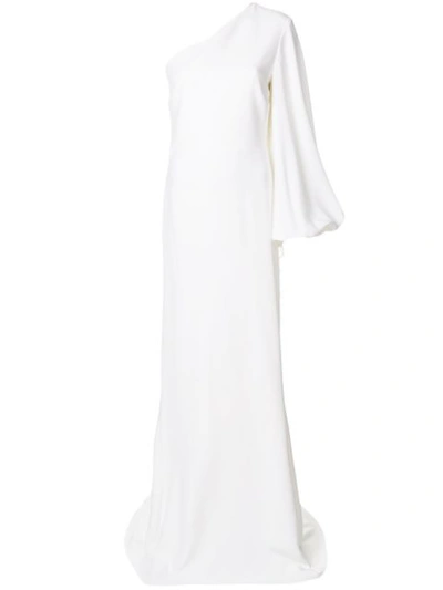 Stella Mccartney One-shoulder Stretch-cady Gown In White