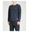 Thom Browne Striped-pocket Cotton-jersey T-shirt In Navy