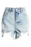 Good American Bombshell Cutoff Denim Shorts In Blue649