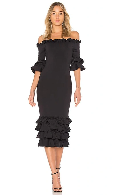 Donna Mizani Pishi Midi Dress In Black