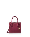 Michael Michael Kors Studio Mercer Medium Leather Messenger In Mulberry Pink/gold