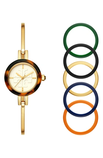 Tory Burch The Gigi Bangle Watch With Interchangeable Top Rings In Multi