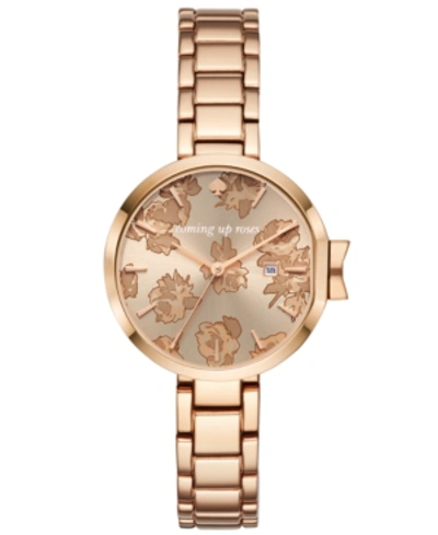 Kate Spade Rose Park Row Coming Up Roses Watch In Rose Gold