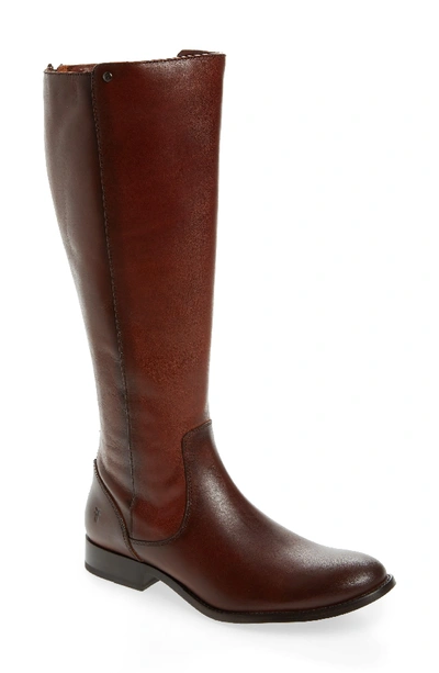 Frye Women's Melissa Stud Back Zip Tall Boots In Redwood Leather