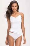 Hanro Seamless V-neck Cotton Camisole In White