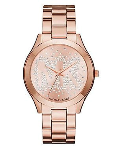 Michael Kors Slim 3591 Runway Rose Goldtone Stainless Steel Bracelet Watch