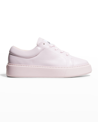 Ganni Sporty Faux Leather Trainers - Women's - Fabric/rubber In Pink