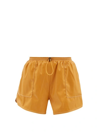 Staud Veneto Vegan Leather Short In Yellow