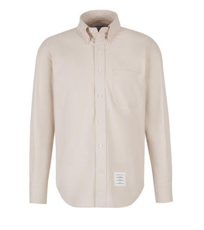 Thom Browne Buttoned Oxford Shirt In Blanc