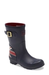 Joules Print Molly Welly Rain Boot In Navy Union Jack