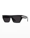 Givenchy Injected 54mm Sunglasses In Shiny Black Smoke
