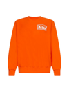 Aries Mans Orange Cotton Sweatshirt With Logo Print