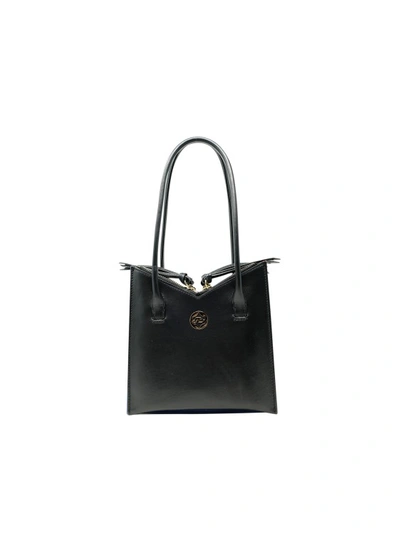 Sara Battaglia B.051.01 Black Leather Tati Toy Tote - Atterley