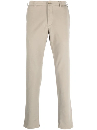 Canali Kei Slim-fit Tapered Stretch-cotton Twill Suit Trousers In Neutrals