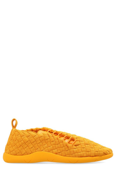 Bottega Veneta Orange Intrecciato Low Sneakers In 7593-tangerine
