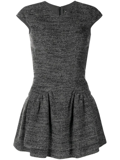 Pre-owned Chanel 2010 Ruffled Hem Knitted Minidress In Grey