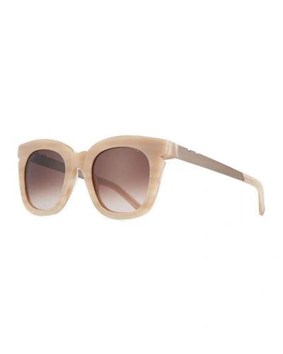 Pared Eyewear Pools & Palms Notched Square Sunglasses, Beige