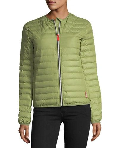 Hunter Quilted Puffer Zip-front Thermolite Jacket In Pale Green
