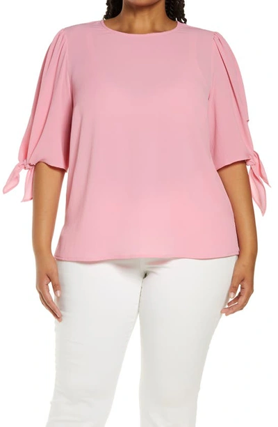 Cece Tie Sleeve Blouse In Cupid Pink