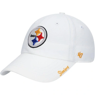 47 ' White Pittsburgh Steelers Miata Clean Up Logo Adjustable Hat