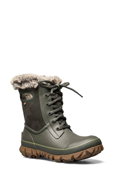 Bogs Arcata Insulated Waterproof Snow Boot In Dark Green