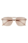 Quay On The Fly 48mm Aviator Sunglasses In Tan / Tan