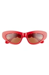 Alaïa 51mm Retro Cat Eye Sunglasses In Red