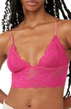 Free People Intimately Fp Everyday Lace Longline Bralette In Pink