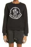 Moncler Logo Graphic Sweatshirt In 999 Black