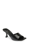 Jeffrey Campbell Mr-big Slide Sandal In Black Crinkle Patent