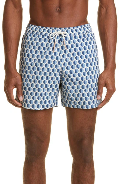Eleventy Polka Dot-print Swim Shorts In Blau