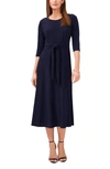 Chaus Tie Front Midi Dress In Navy