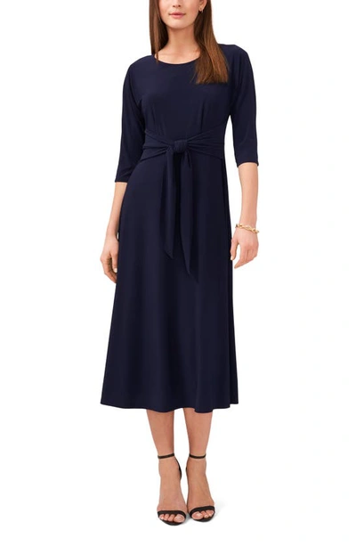 Chaus Tie Front Midi Dress In Navy