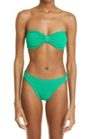 Hunza G Jean Crinkle Bandeau Two-piece Swimsuit In Emerald