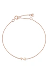 Bychari Initial Pendant Bracelet In 14k Rose Gold