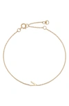 Bychari Initial Pendant Bracelet In 14k Yellow Gold